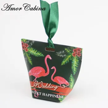 50pcs Animacinių filmų flamingo saldainių dėžutė šokolado dovanų dėžutė vestuvių suvenyrų vestuvių dovana svečiams vestuvių dovanos ir dovanų šalis