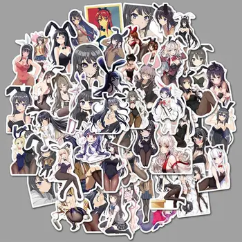 50PCS Japonija, Anime, Seksualus Animacinių filmų Bunny Mergina Lipdukai Snieglenčių Nešiojamas Bagažo Šaldytuvas 