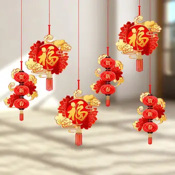 6Pcs Mielas Galvijų Modelio Dizainas Kabinti Sukama Kinų Stiliaus Nepriklausomo Pavasario Šventė Kabinti Ornamentu Šalies Namų Puošybai