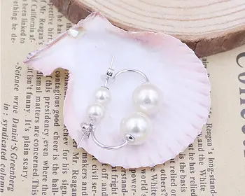 925 sterlingas sidabro mados U lenkimo perlų ponios'stud auskarai papuošalai moterims gimtadienio dovana lašas laivybos pigiai