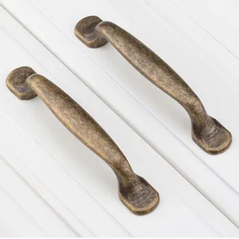 96mm rustico retro baldų rankenėlės nelaimės bronzos virtuvės spintelių stalčių patraukite rankenėlę, raudona bronza odininkas spintos durų rankenos ORB
