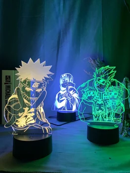Acecorner 16 Spalvų Anime Naruto Uzumaki LED Nakties Šviesos Nuotolinio Valdymo Sasuke Kakashi Hatake Vaikas Miegamojo 3D Lempos Vaikas Kalėdų Dovana