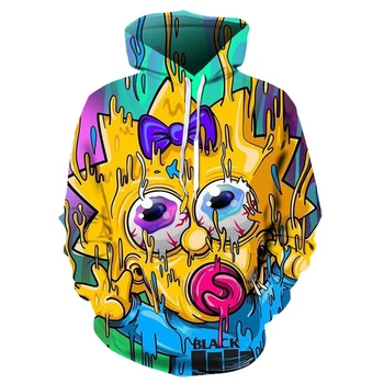Anime Streetwear Grafiti 3D Hoodie Spausdinti Vyrų / Moterų Patenka priny Mados Hoodie juokinga drabužius sudadera hombre