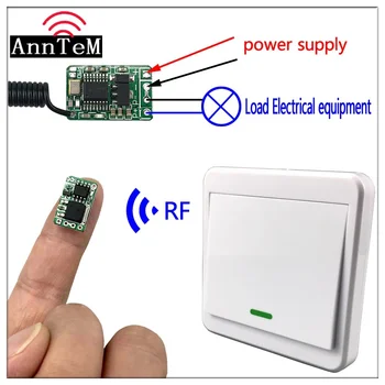 Anntem RF 433Mhz belaidis nuotolinio valdymo modulis elektroninis užraktas prieigos kontrolės galios Mini mažas perjungtuvo tipas 86 nuotolinio valdymo pultelis