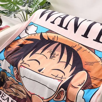 Antklodė Pasirinktinius Nuotraukų Dizainas Flanelė Vilnos Antklodė Anime One Piece Spausdinti Sofa Šilta Lova Mesti Antklodę Suaugusiųjų Antklodė