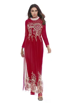 Arabijos Nėrinių Užskaitos Ilga Suknelė Artimųjų Rytų Abaja Bridesmaid Suknelė