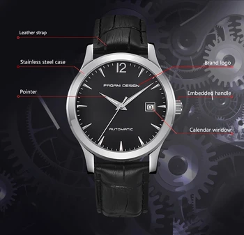 Atsitiktinis Automatinis laikrodis, vyriški Mechaninė Žiūrėti 30M atsparus Vandeniui Data Vyrų Verslo Žiūrėti Pagani Vyrų Laikrodis Montre Homme 2021