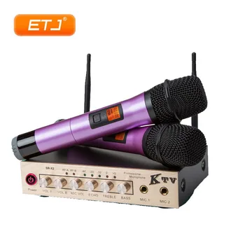 Audio Konsolę, UHF Mikrofono Bevielio 2 Kanalo Nešiojamą Sumaišykite Garso Maišytuvas Aukštų Bass Reverb Funkcija C-9000