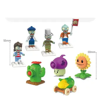 Augalai Vs. Zombiai Žaislus Blokus Gacha Mažų Dalelių Vaikų Švietimo Žaislai, Kūdikių Lėlės, Žaislai 4pieces Mergaičių Žaislai Mini Lėlės