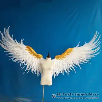 Aukštos kokybės prabangus baltas angelas sparnų Cosplay Žaidimas rekvizitai vestuvių grandiozinis Renginys baras Papuošalų fotografijos rekvizitai Grynas rankų darbo