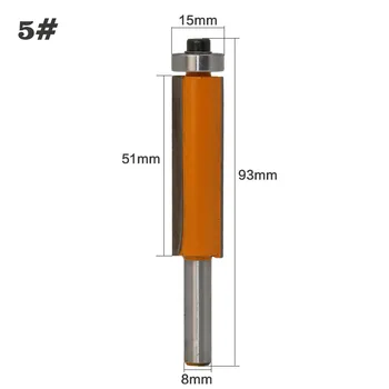 Aukščiausios Kokybės 1Pc 8mm Kotu Ilgi Ašmenys Flush Apdailos Mediena Maršrutizatorius Tiek Su Tikslu Guolių Medienos apdirbimo Pjovimo Įrankis Pigiai
