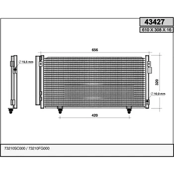 Automobilių AC Oro Kondicionavimo kondensatorius už Subaru IMPREZA FORESTER 73111FG000 73111SA010 73210SC000 73531F-G000 73111FG002 73111FG001