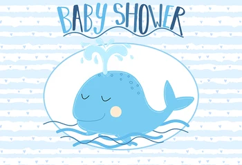 Baby Shower Fone Mėlynasis Banginis Fotografija, Filmavimo Fone Kūdikio Gimtadienio Pyragas Apdaila Lentelė PhotoBooth Reklama Rekvizitai