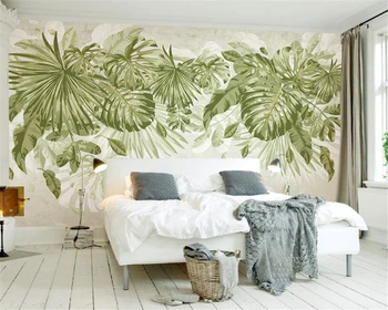 Beibehang 3d tapetai Šviežia žalia žolė, lapai augalų džiunglės vėjo fono sienos kambarį miegamojo tapetai, sienų ir 3 d