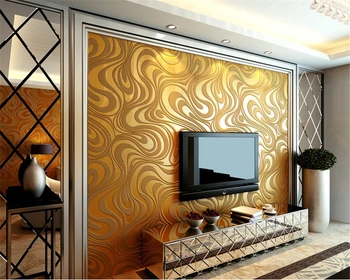 Beibehang Abstrakčios linijos, flocking apibarstyti aukso neaustinių papel de parede 3d tapetai, modernus minimalistinio fono sienos popieriaus