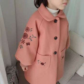 Bonj2021 Naujųjų Metų Mergaičių Tirštėti Ilgas Kailis Purus Korėjos Stiliaus Šiltas Medvilnės Drabužius Merginos Baby Striukė