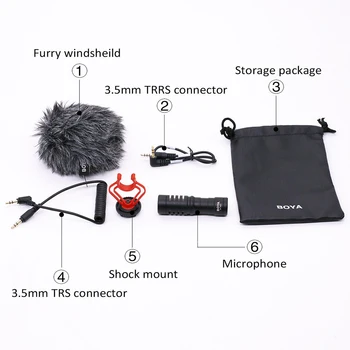 BOYA PAGAL MM1 Kompaktiškas On-Kamera, Mikrofonas, Vaizdo Įrašymo Mic išmaniųjų telefonų fotoaparatai, vaizdo kameros ir garso įrašymo Vnt