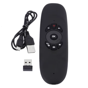 C120 Oro Mouse Belaidė Klaviatūra ir Nuotolinio Valdymo 2.4 GHz Rechargeble Mini Nuotolinio valdymo pultelį Su Balso Smart Android TV Box