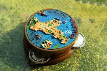 Calabria (Bruttium) Italija Turistinių Kelionių Suvenyrų 3D Dervos Tamburinas Šaldytuvas, Šaldytuvo Magnetas Amatų Namų Virtuvės Dekoras