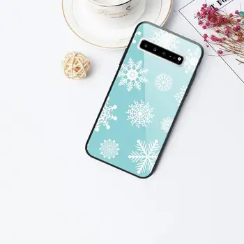 CC Šventiniai Kalėdų Snaigės Telefono dėklas stiklo Samsung S10 S20 S9 Plus s6 7 krašto Note9 10 Prabangos prekės