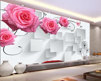 Custom 3d Tapetai, Freskos Kambarį 3D Rose TV Foną, Privalo Sienų Tapybos Tapetai