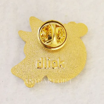 Custom sunku emaliuota segė pin vilkas dizaino, baltos ir raudonos spalvų auksą, padengtą