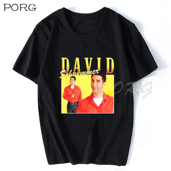 David Schwimmer Marškinėliai Rap Hip-Hop T Shirts Kietas Reperis Negabaritinių vyriški T-shirt Hip-Hop Rap Black Vyrų Marškinėlius Harajuku Marškinėliai 90s