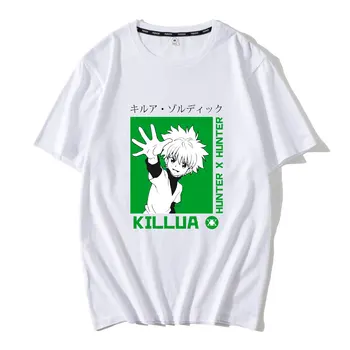 Derliaus Hunter X Hunter Marškinėlius Trumpas Rankovėmis Medvilnė Tee Vyrų Vasaros Killua Zoldyck T-shirt, Anime, Manga, Japonija Medžiotojų Hxh Marškinėliai