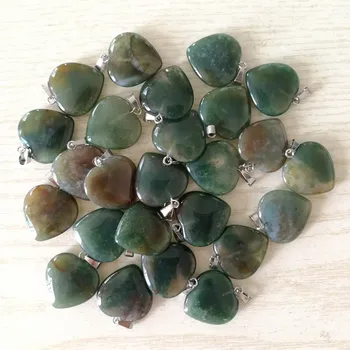Didmeninė gamtinių indija agates akmens pakabukai 20mm meilė širdies pakabučiai papuošalai padaryti Geros Kokybės, nemokamas pristatymas 50pcs/daug