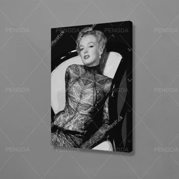 Drobės Atspausdintas Sienos Meno Plakatas, Tapyba Juoda Balta Marilyn Monroe Šiuolaikinio Namų Dekoro Modulinės Nuotraukas Be Rėmelio Už Kambarį