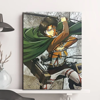 Drobės Spausdintos Japonijos Anime Sienos Meno Plakatas Ataka, Titan Dažymo Pagrindinis Veikėjas Namų Dekoro Modulinės Nuotraukas Kambarį
