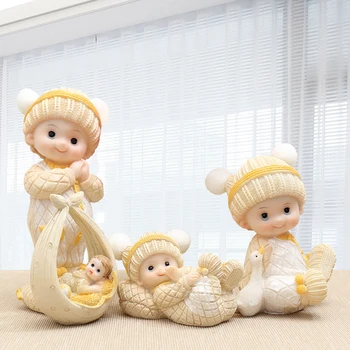 Europos Mielas Kūdikis nustatyti derva, Meno ir Amatų, puikus Figūrėlės & Miniatiūros Creative vestuvių dovanos Pasakų sodo reikmenys