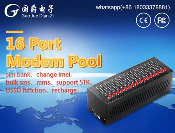 FIMT 16 Uostų GSM Quad-band Modemo baseinas 850/900/1800/1900MHZ Sąsaja RJ45 GSM/GPRS MODEMAS