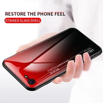 Gradientas Grūdintas Stiklas Telefono dėklas Skirtas iPhone SE 2020 Atgal Apsauginis Dangtelis skirtas iPhone SE 2020 Coque 