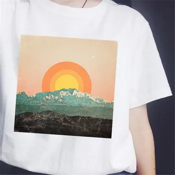 Harajuku Kempingas T-shirt Moterims, Kalnai, kuriam Skambinate, ir aš Turi Eiti Hipster Grafinis Tees 2020 Metų Vasaros Naujus Marškinėlius Moterims