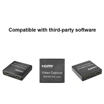 HDMI Grafika Capture Card USB 2.0 3.0 Įrašymo Box Žaidimą Live Transliacijos Mic In Audio Out Telefono Vaizdo įrašymas