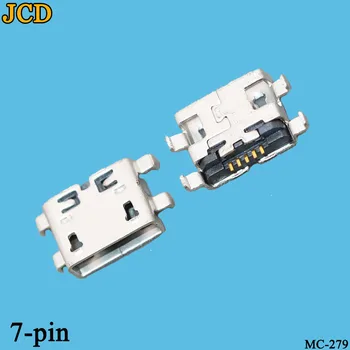 JCD 50pcs Micro USB Jungtis 5pin 0.8 mm, B Tipo, Su skyle Moterų Mobiliojo Telefono 
