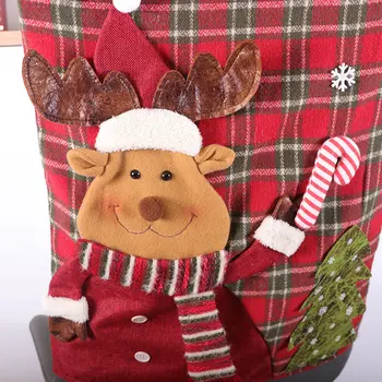 Kalėdinė Dekoracija Raudona Grotelės Sniego Santa Claus Kėdė Galinį Dangtelį Kūrybos Kėdė Galinį Dangtelį Helovinas Šaliai Dekoro