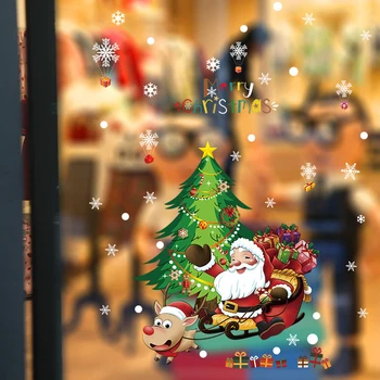 Kalėdos Animacinių Filmų Sniego Santa Lango Siena Lipdukas Kalėdų Dovana, Namų Dekoro