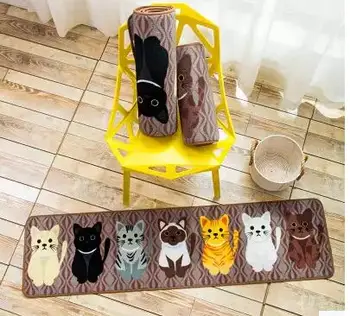 Kawaii Katė Spausdinti sofa velvet mat kilimas vonios kambarys kilimų słomianka katė floormat už Kambarį Anti-Slip pėdos padas