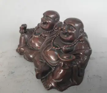 Kinija gryno žalvario dvyniai maitrėjos Budos statula violetinė