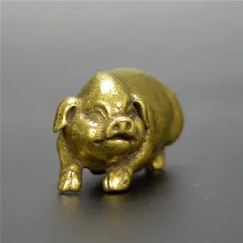 Kinija Gryno žalvario zodiako kiaulių mažas statula