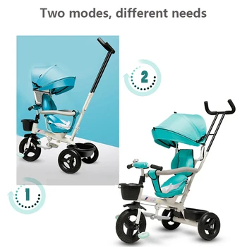 Kūdikių Šviečia Kūdikių Triratis, Važiavimo ant Žaislų, 4 In 1 Trijų Ratų Vežimėlis Vaikams Dviračio Sėdynės Multi-funkcija, skirta 1-6Y Vaikams