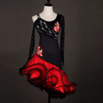 Lady Aprangos lotynų Šokių Scenos Kostiumai Tuščiaviduriai Šokių Suknelė Moterims salė, tango Dancewear Valsas, šokių suknelė