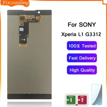 LCD Ekranas Sony Xperia L1 G3312 Jutiklinis Ekranas skaitmeninis keitiklis Asamblėjos Pakeitimo Sony Xperia L1 G3312 G3313