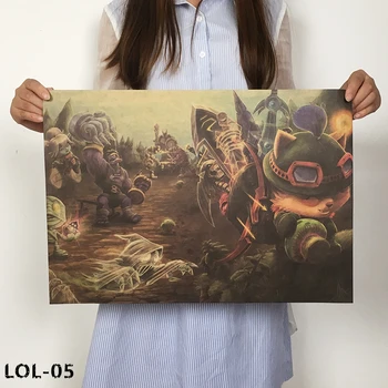 League of Legends plakatas internetinis žaidimas retro plakato kraftpopieris plakatas bendrabutyje Interneto kavinė dekoratyvinis dažymas core L-01