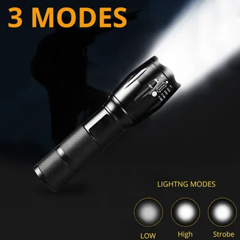 LED usb Žibintuvėlis Lanterna LED L2/T6 Taktinis Žibintuvėlis Zoom Elektra Įkraunamas Žibintuvėlis su 2400mAh baterijos