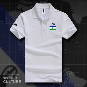 Lesoto karalystė LSO polo marškinėliai vyrams trumpomis rankovėmis balti ženklai spausdinami šalies 2018 medvilnės tauta komandos vėliava naujas mados