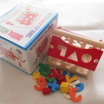 Medinis Pastatas Blokuoti Namai Žaislas Geometrijos Lauke Porą Namo Numeris Vaikai, Vaikai Pastato Mokymosi Intelektinės Žaislai