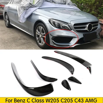 Mercedes W205 Anglies Pluošto Bamperis priekiniai stabilizatoriai Benz C Klasė W205 C205 C43 AMG, + C180 C200 C250 Splitter